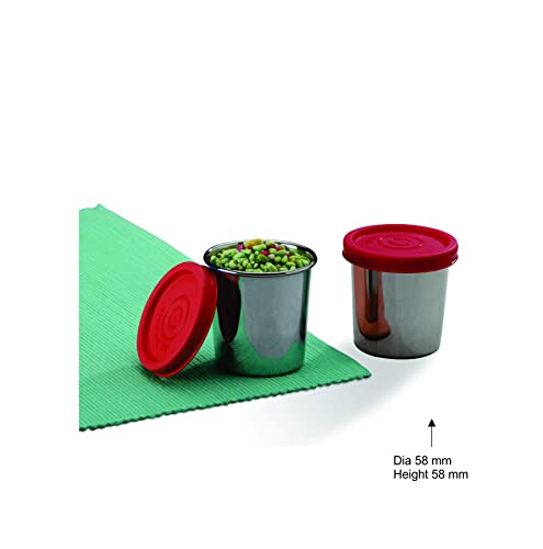 Image of SignoraWare Nano Stainless Steel Round Container | Airtight & Leakproof | Retain freshness | Ideal for Storing Herb & Spices | Best for Pantry Use | Versatile use (100ml x 2 | Set Of 2 | Violet)