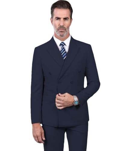 JinXuanYa Mens Suit 2 Pieces Slim Fit Suit for Men Formal Business Prom Tuxedos for Groomsmen Wedding(Blazer + Pants)