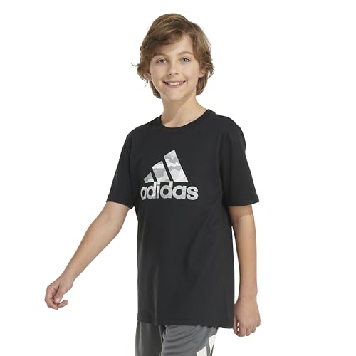 Image of adidas Boys Short Sleeve Camo Logo Tee