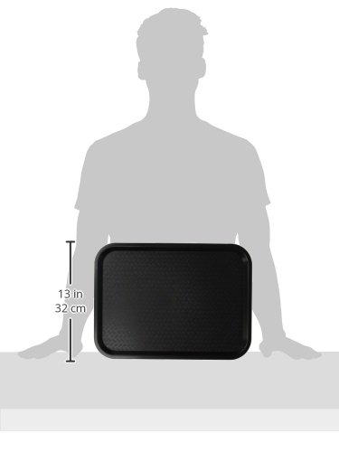 Miniatura 2 de Winco Bandeja de comida rápida, 12 x 16 pulgadas, negro, mediana