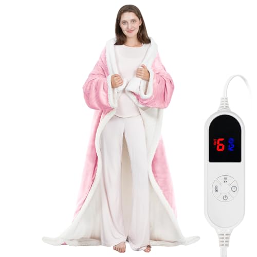 HOW'S MY HOUSE Wearable Heated Blanket with Sleeves and Foot