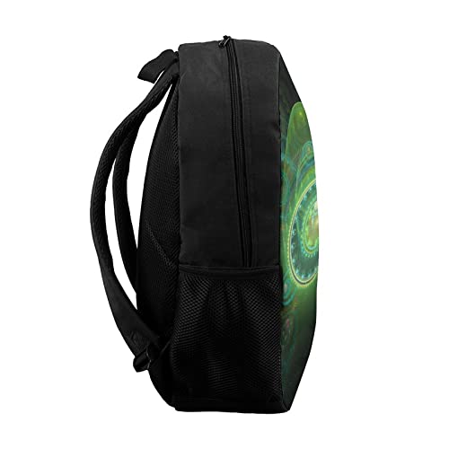 Sac à dos d'école 17 pouces imprimé 3D vert classique et unisexe pour voyage - 3