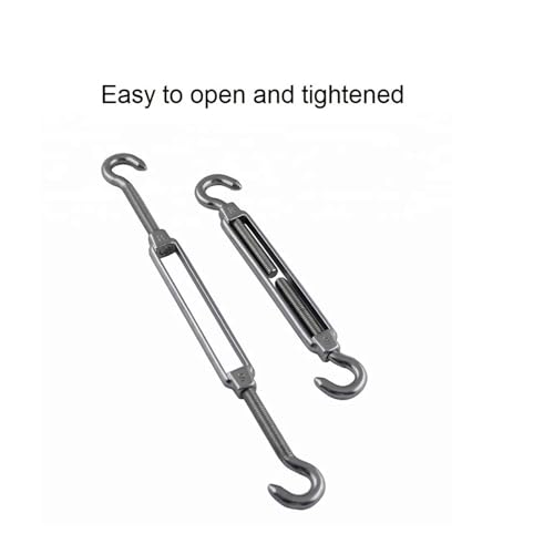 Turnbuckle Gancho Acero Inoxidable 304, 5 piezas, para cable de alambre M5 M6 M8, alta resistencia para vela de sombra y barandales miniatura 5