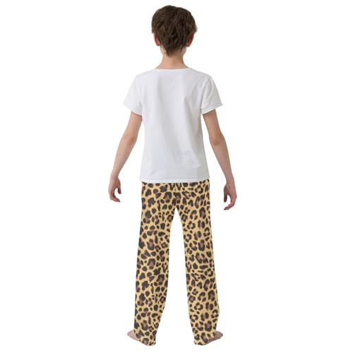 Pajamas Pants Soft Leopard Print Long Sleep Pjs Lounge Pajama Bottoms Elastic Waist with Pockets3