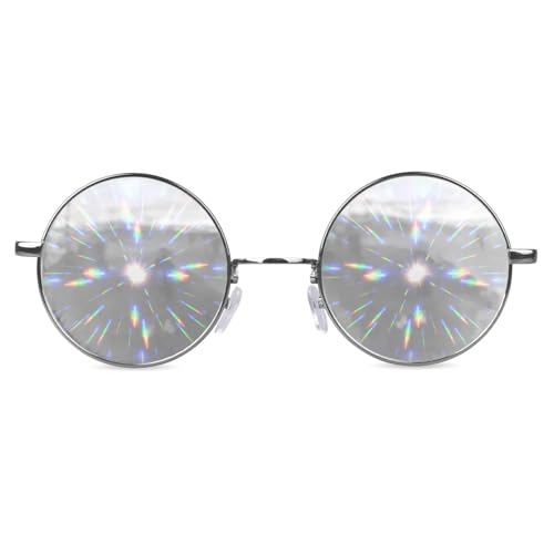 Gafas de difracción GloFX de metal estilo piloto y efecto arcoíris 3D para festivales