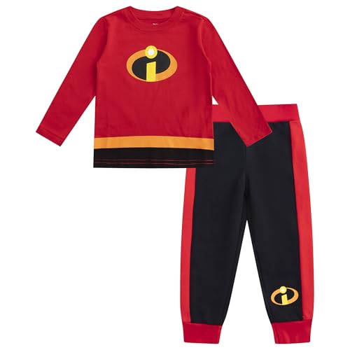 Disney The Incredibles Boys Long Sleeve Shirt and Pants Set for Toddler and Little Kids