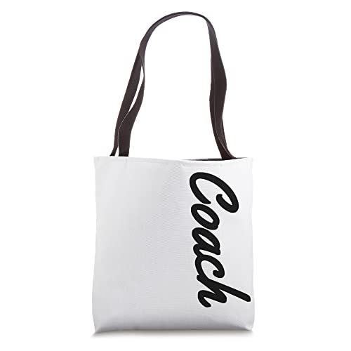Bolso tote con logo vertical blanco Coach