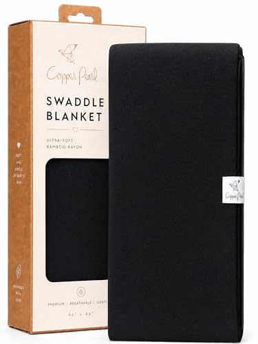 Image of Copper Pearl Swaddle Blankets for Newborns | Soft Stretchy Receiving Blankets for Boys and Girls | Large 46 x 46 Inch Baby Blankets | Lightweight and Breathable Swaddles | Midnight