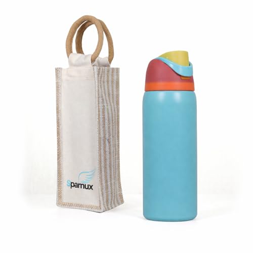 Image of FreeSip Flip-Top Water Bottle for Kids & Adults, Leakproof One-Hand Open Lid, BPA-Free, Easy Carry for School, Office, Sports & Travel - 32 oz (Cyan Blue, 960 ml)