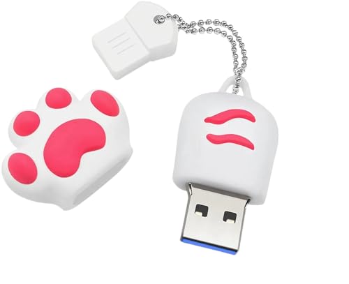 Clé USB 3.0 patte de chat blanc 128 Go le cadeau mignon et utile