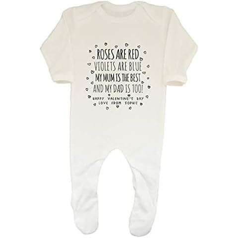 Shopagift Personalised Roses are Red Baby Sleepsuit Cover