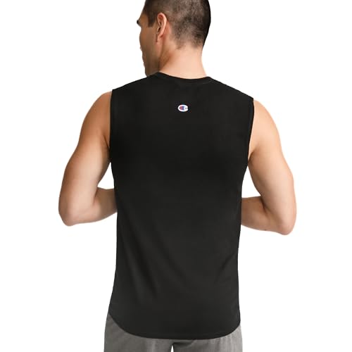 Champion Men's Classic Jersey Muscle Tee, Screen Print Script, Black, X-Large by Champion - Used condition - Image 2
