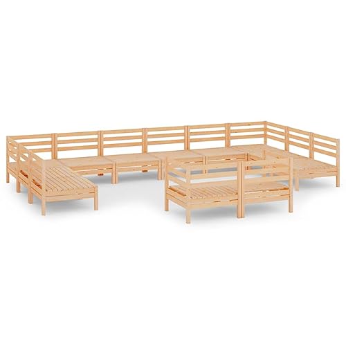 Mesa Balcon Mesas De Terraza Y Jardín Tectake Mesa Plegable - Juego de Muebles de jardín 12 Piezas Madera Maciza de Pino Jardín Sala De Estar Piscina Patio Trasero