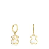 TOUS Pendientes de aro con baño de oro 18 kt sobre plata y metacrilato blanco, Para Mujer, Colección Galaxy