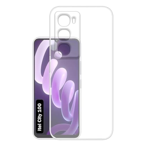 Image of COVERBLACK Soft Rubber Silicon Clear Case Back Cover Compatible for itel City 100 - Transparent