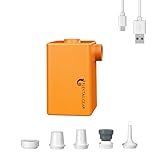FLEXTAILGEAR - MAX PUMP PLUS 持ち歩けるエアポンプ 3600mAH電池内蔵 USB充電式 軽いエアポンプ 小型 電動ポンプ 速やかに空気入れ・空気抜く 浮き輪 インフレータブル玩具 エアマットなど対応(オレンジ)