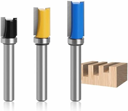 8 mm Schaftmuster Bündigfräser, 8 mm Schaft Bündigfräser Fräser, 8 mm  Schaftmuster Bündigfräser Fräser, Gibt 8 mm Fräser Doppellager Holzfräserwerkzeug Frei