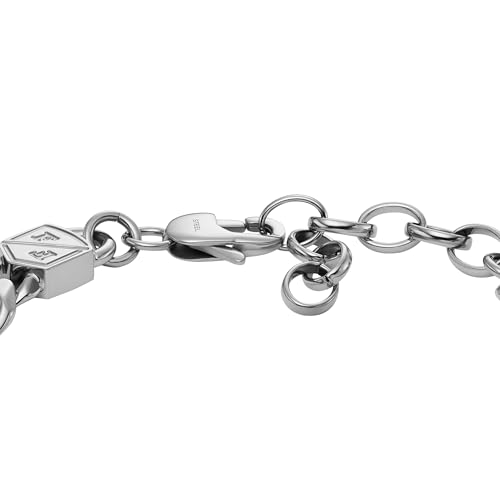 Image of Fossil Men's Plated Stainless Steel Engravable Personalized Gift ID, Chain or Cuff Bracelet for Men