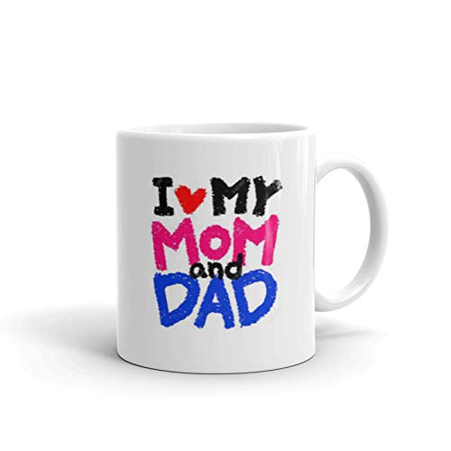 Shyam Gift Gallery - I Love My Mom & Dad Printed, Coffee / Milk Mug, 330ml/8.4cm (1 Piece)