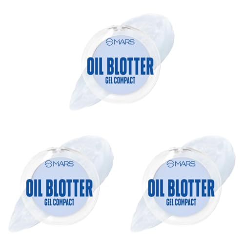 Image of MARS Oil Blotter Gel Compact for Oily Skin with Puff Applicator | Instant Oil Control | Matte Finish Compact | Travel Friendly | For Summers, Weddings, Parties (5 gm) (Pack of 3)