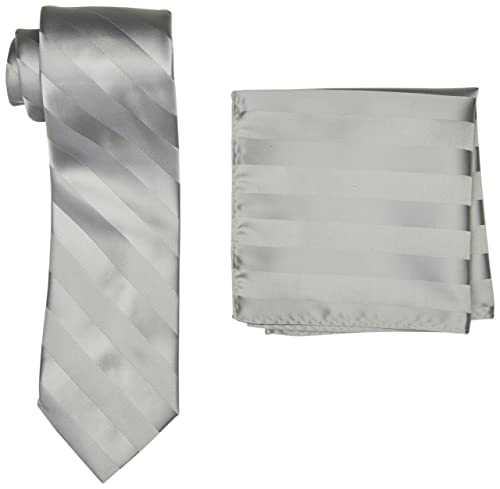 STACY ADAMS Men's Striped Tie and Pocket Square Set #TOP25
