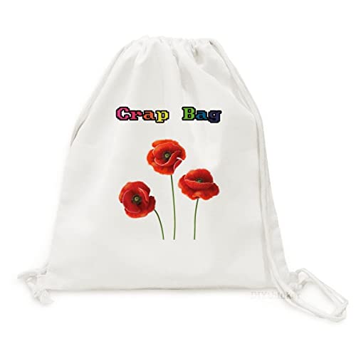 Idée cadeau femme : sac à dos artistique imprimé fleurs rouges en toile canvas de qualité