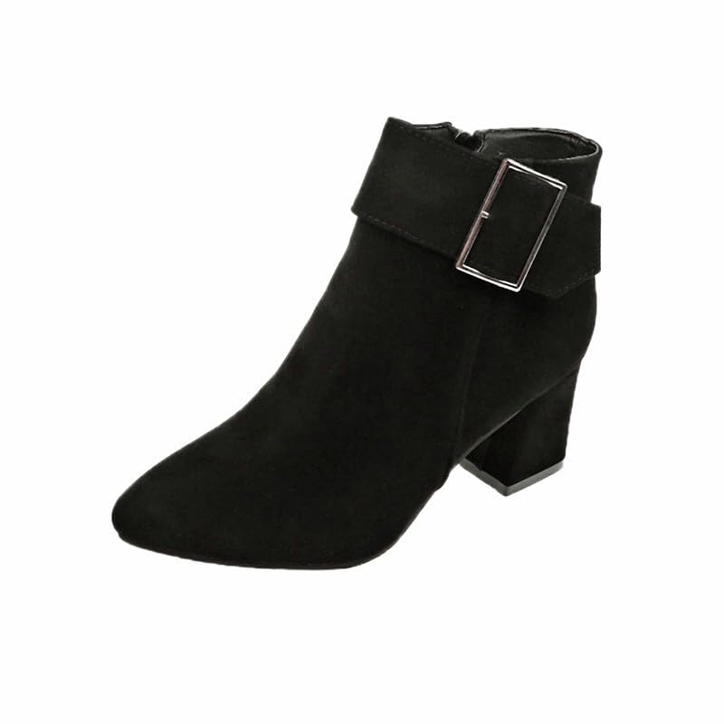 Bottines courtes pour femme avec fermeture éclair latérale bottes confortables couleur unie
