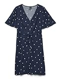 VERO MODA VMAlba - Vestido Corto de Viscosa para Mujer, Azul Marino, XL