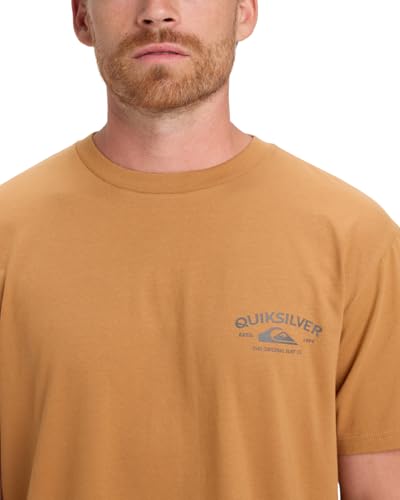 Quiksilver Anchor Lockup SS - Camiseta de Manga Corta, Color marrón