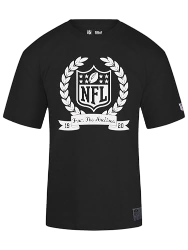 Image of Recovered NFL White Shield from The Archives Black Relaxed T-Shirt