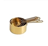 4pcs Medición De Cucharas De Acero Inoxidable De Medición Medida De La Copa Conjunto De Oro Rosa...