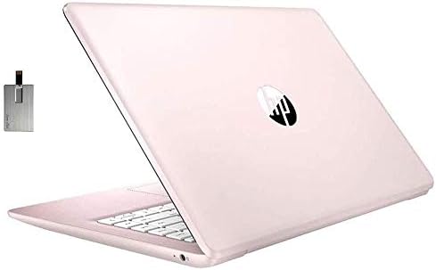 2021 HP Stream 14" HD SVA Laptop Computer, Intel Celeron N4000 Processor, 4GB RAM, 64GB eMMC Flash Memory, Webcam, 1-Year Office, Intel UHD Graphics 600, Win 10S, Rose Pink, 32GB SnowBell USB Card