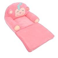 Fafeicy Children Folding Sofa, Children Sofa Toddler Soft Plush Couch Kid Lounge Chair for Home Kindergarten Monkey (Pink)