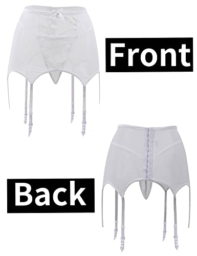 Ohyeah Women Plus Size High-Waisted Garter Belts With Thong Lace Suspender Belt With 6 Vintage Metal Clip For Stockings #TOP3