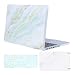 MOSISO Plastic Pattern Hard Case Only Compatible MacBook Pro (W/O USB-C) Retina 13 Inch (A1502/A1425)(W/O CD-ROM) Release 2015/2014/2013/end 2012 & Keyboard Cover & Screen Protector,White Green Marble