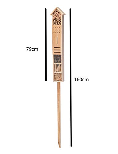made2trade Robustes Insektenhotel aus Naturholz - 15x10x79cm – Bild 3