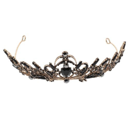 Tocado de fiesta barroco negro de aleación para ceremonias de princesa elegante