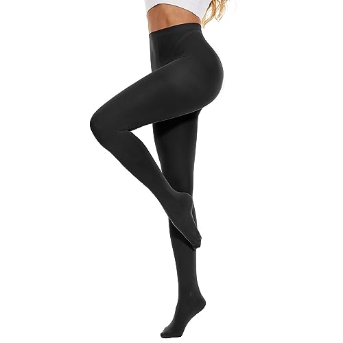 Image of Womens Tights Opaque Ballet Dance Tights Stockings for Women High Waist 80D Control Top Run Resistant Pantyhose