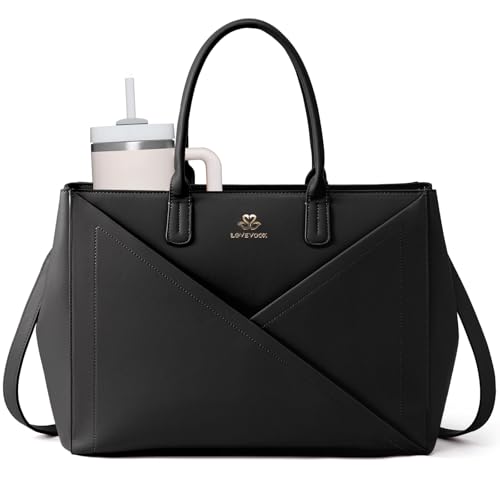 Image of LOVEVOOK Laptop Work Tote Bag for Women with Large Cup Holder, 16 Inch