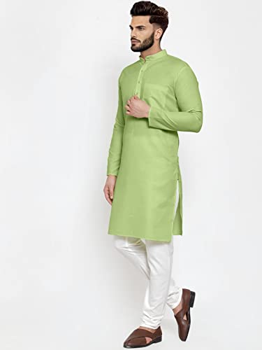Image of Men's Cotton Blend Kurta Pyjama Set