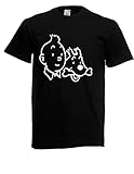  T-Shirt - Tim und Struppi (Schwarz, XL)