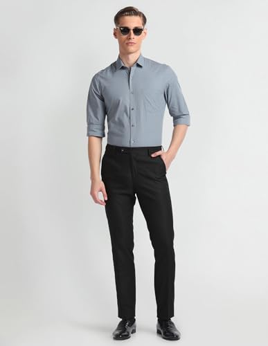 Image of Arrow Men Slim fit Cotton Checked Long Sleeves Cutaway Collar Shirt