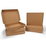 HORLIMER 6 Pack Shipping Boxes 330x254x50 mm (13x10x2 inch), Brown Corrugated Cardboard Boxes for Small Item Packaging, Secure Storage and Business