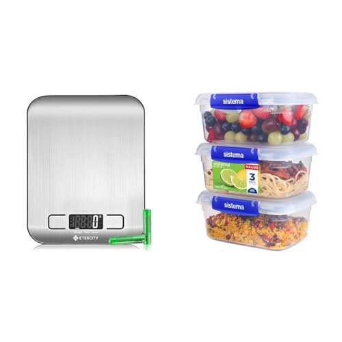 Etekcity Digital Kitchen Scales, Premium Stainless Steel Food Sca...
