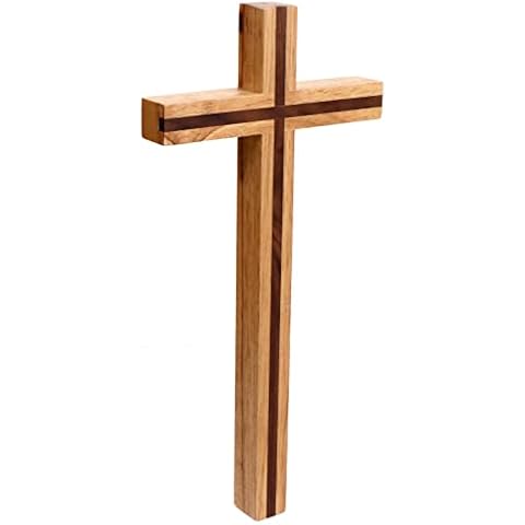 VOSAREA Wandkreuz Echtes Holz Buche Kreuz Kruzifix Holzkreuz Kreuz Wand Anhänger Auferstehungskreuz Christliches Katholisches Kruzifix Ornament Geschenkidee für Wand Cover