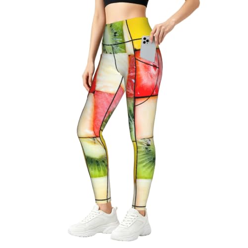 Pantalon de yoga ample Kiwi anti-compression à motif pastèque original
