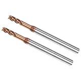 CoCud Vierkantfräser, 3mm x 15mm Schneiden, Langhals, Titan (Nano-Scale) beschichtetes Karbid, 4 Schneiden CNC-Fräser-Bits - (Anwendungen: für Edelstahl, Gusseisen, Metall), 2 Stück