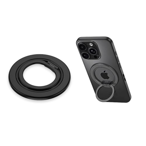 XFSRG Anello Telefono Magnetico 360° Rotazione Supporto Cellulare Impugnatura Regolabile in Plastica per Smartphone Ideale per Casa Ufficio Viaggio (Nero)
