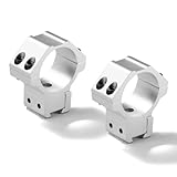 ACUMETA Bastion Scope Rings - 30mm Scope Rings Dual-Screw Clamp for 11mm Dovetail Rail, 1.1 Inch Center Height (Silver)