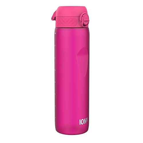 Ion8 1 Litre Water Bottle, Leak Proof, Flip Lid, Carry Handle, Rapid Hydration, Dishwasher Safe, BPA Free, Contoured Grip